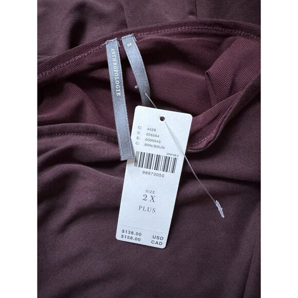 NWT Size 2X - Anthropologie Ruched Mock-Neck Knit Dress (NWT US$ 138) - Picture 11 of 16